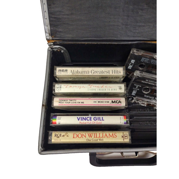 Vintage Cassette Tape Carrying Case Storage Lot Full of Tapes Holds 12 Cassettes - Picture 11 of 12